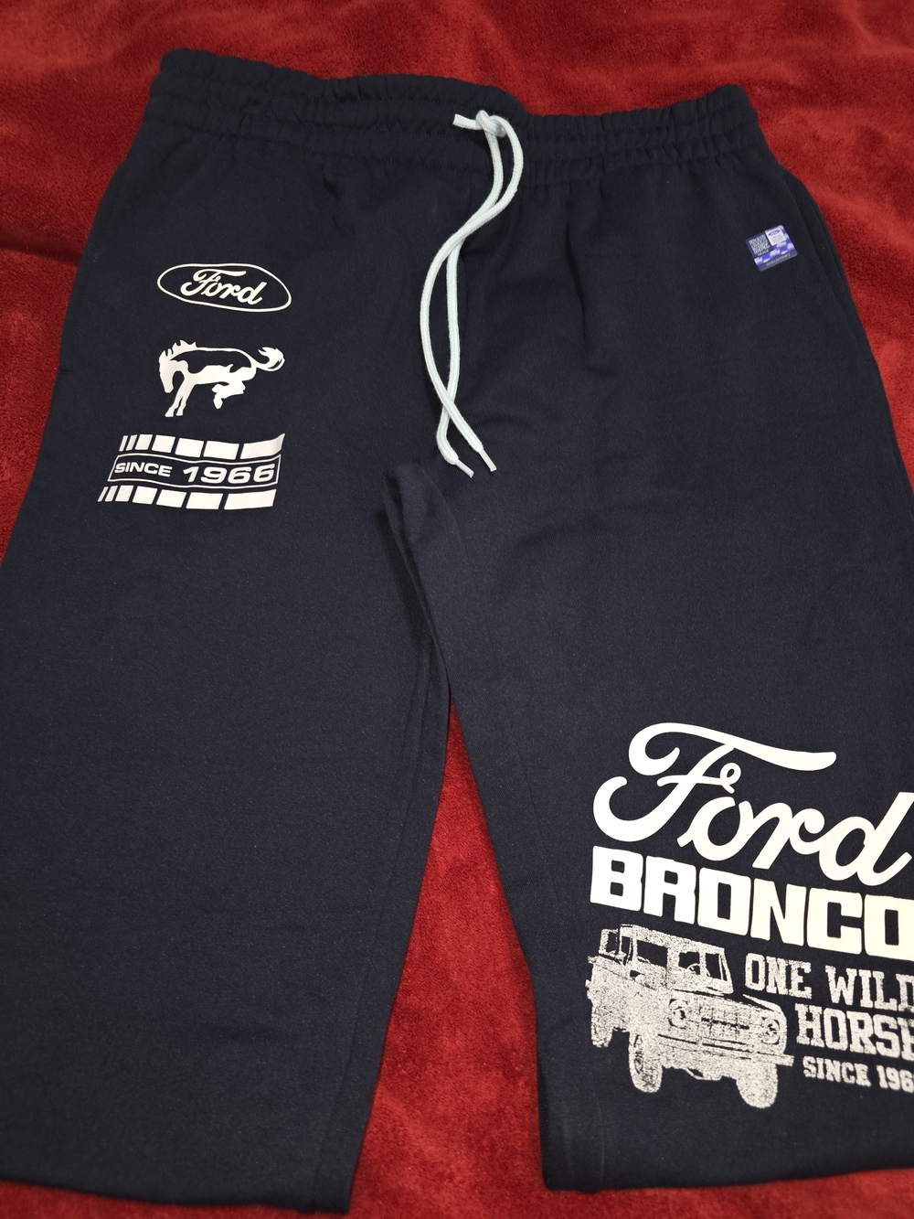 Ford Navy Bronco Sweatpants with White Graphics